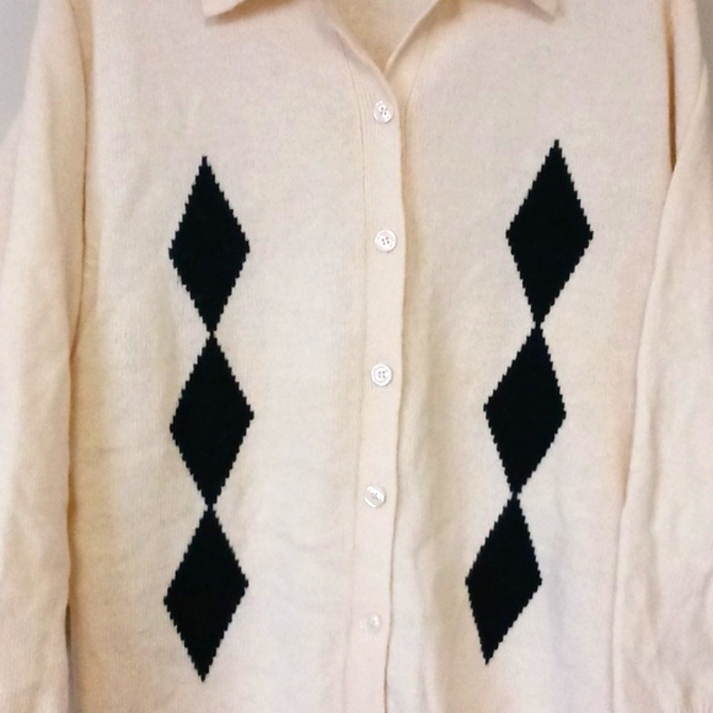 Vintage Y2K Esprit Wool Preppy Collared Button Front Cardigan Sweater Size S - Picture 6 of 9